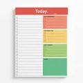Daily To-Do List Notepad with colorful sections for time management and planning - Color Block To Do List Style (CP06)