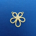 Golden flower pendant accessory with sparkling zirconia petals for custom DIY jewelry - Gold Eight-petal Flower Zircon Accessories (748)