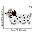 Detailed embroidery texture of a dachshund puppy patch with size 4.3x7cm measurements - Puppy Patch 9#