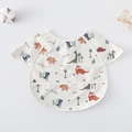 Waterproof baby feeding bib with dinosaur prints and stomp text on white background - (super Soft) Shawl - Coconut Tree Dinosaur / One Size