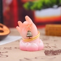 Main de Bouddha rose avec clochette dorée et base lotus pour guidon de vélo - Ornement de Cloche (1223-1)