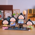 Set of four traditional Chinese maiden figurines playing music and chess in mini scenes - 1229-3 Set of 4