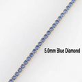 5.0mm blue zircon tennis bracelet in 18K gold plated finish for women and men - Blue Zircon 5.0mm Necklace