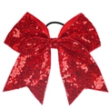 Lazo para el pelo con lentejuelas rojas brillantes y goma elástica para niñas - Rojo