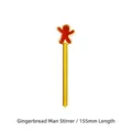 Agitateur à café en verre résistant à la chaleur bonhomme pain d'épices, 155 mm rouge - Longueur 15,5 cm / Petit Homme en Pain d'Épice Ambre