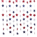 Red white and blue star garland hanging decoration for birthday party and celebrations - 2 Meters / Red White Blue Stars