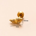 Orecchino a farfalla dorato con zirconi micro-pavé e indicazioni delle misure - Oro 9# (Ala)