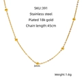 Collana minimalista in acciaio inossidabile placcato oro 18k con sfere 3mm e catena da 45cm - Collana (45cm) / Oro