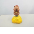 Cute Wealthy Capybara scooter ornament with red hat and gold ingot spring bobblehead - 3055 Wealth Capybara
