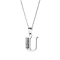Dettagli della collana argentata con ciondolo lettera U con strass e catena raffinata - Lettera U