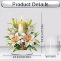 DIY acrylic diamond painting stand featuring pink lilies and candles with dimensions - Candle & Lily (Style 3)