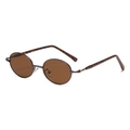 Lunettes de soleil ovales rétro avec branches en écaille et verres bruns sur fond blanc - Noir avec Points / Monture Thé Verres Thé
