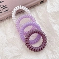 Set di 4 elastici a spirale per capelli in sfumature di viola e bianco a pois colorati - 3# Set da 4 pezzi Viola