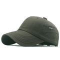Gorra de béisbol de algodón lavado verde oliva oscuro con bordado Style y visera curva - Ajustable / Verde Militar
