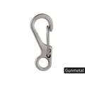 Mini metal spring snap hook keychain in polished gunmetal finish for everyday carry - Gunmetal