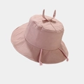 Cappello da pescatore rosa in cotone con corna 3D e cinturini sottogola regolabili - Rosa Antico