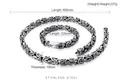 Set collana e bracciale bizantino in acciaio inossidabile nero argento da 10 mm - Set da 10mm (KS113193-BD)
