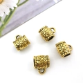 Golden flower relief jewelry charms with hanging loops for DIY bracelet making - 14331-Gold Flower Relief