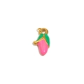 DIY 18K gold plated stainless steel strawberry fruit pendant for necklaces - Enamel Corn-Pink Green