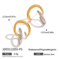 Orecchini bicolore in acciaio inossidabile con dimensioni e design ipoallergenico - Orecchini a nodo bicolore oro e argento (JDE0112055-PS)