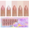 Set di unghie finte in gel morbido rosa nude con 150 pezzi in 15 diverse misure - Unghie a Pressione Nude a 5 Colori 04