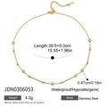 Detail of 18K gold plated stainless steel necklace with sparkling zircon studs - Gold Bar Zircon Style (JDN0306053)