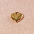 Polierter goldener Herzanhänger aus Edelstahl mit glattem Finish für DIY-Schmuck - Groß / Gold