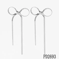 Orecchini a fiocco in argento con eleganti nappe a catena in stile serpente - Orecchini con Fiocco e Nappe (DPE2693) / Orecchini Lunghi con Nappe Argento