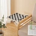 Solid wood window cat hammock with black and white checkerboard plush cushion - Upgraded Style D / Black and White Grid Plush