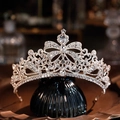 Elegant silver bridal tiara with sparkling rhinestones and crystal butterfly design - 30# Bowknot Rhinestone Style (Silver)
