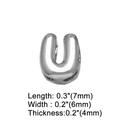 Ciondolo a forma di U in argento lucido con dimensioni dettagliate 7mm x 6mm x 4mm - Lettera U