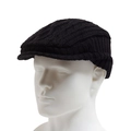 Boina de punto negra para hombre con orejeras, gorra de invierno cálida con forro - Ajustable / Negro