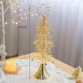 Golden 45cm metal spiral Christmas tree tabletop ornament with bells and star topper - Medium 45cm / Gold