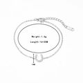 Bracciale a ferro di cavallo a forma di U in argento con zirconi in acciaio - Platino