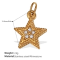 Gold plated stainless steel starfish pendant with rhinestones for DIY jewelry - Starfish Shape Style (PJ533WEG)