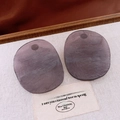 Close-up of geometric smoky purple resin earrings with brushed matte texture on white cloth - 20# Silver Pin-Grey