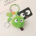 Portachiavi con elfo di peluche verde brillante con ciondolo a cuore e perline - Verde Fresco