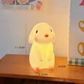 Cute bunny shaped night light made of soft silicone, warm yellow glow, 11.5cm height - 2# Standing Rabbit