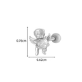 Orecchino a perno cupido in argento con zircone a cuore e misure 0,76cm x 0,62cm - Angelo Cupido (5#) / Argento
