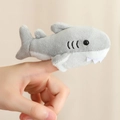 Cute shark plush finger puppet in grey and white soft fabric for interactive play - Shark