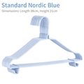 Non-slip Nordic Blue hangers for adults with wide shoulder design and 38cm width - 38cm / Standard / Nordic Blue