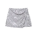 Mini-jupe portefeuille chic à paillettes argentées scintillantes et coupe ajustée - XS / Argenté