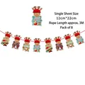 Weihnachtsbanner aus Papier mit Weihnachtsmann und Rentier, 3 Meter lange Merry Christmas Girlande - Klassischer Roter und Grüner Weihnachtswünsche Stil (Z33)