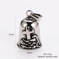 Vintage stainless steel motorcycle bell pendant featuring retro cross relief pattern - Steel Color - Pendant Only