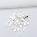 Polished silver plated rondelle spacer beads for DIY jewelry making and bracelet crafting - Silver (Color Retention)