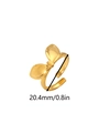 Anello aperto in acciaio inossidabile placcato oro 18k con fiocco, diametro 20,4mm regolabile - Design a Fiocco