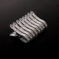 Set de pinzas grandes de acero inoxidable con textura ondulada para secar edredones - Clips Medianos para Edredones (10 piezas/paquete)