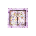 Set of 10 purple floral washi tapes with gold foil accents for journaling - Purple