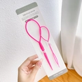 Pink plastic hair styling tool set for children including two different sizes of pull hair pins - Style 19 Hair Loop Kit (D5-244) / Two-Piece Set / Rose Red