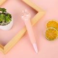 Cute pink rabbit squishy stress relief gel pen with soft slow rebound cartoon design - Pink Smiling Rabbit